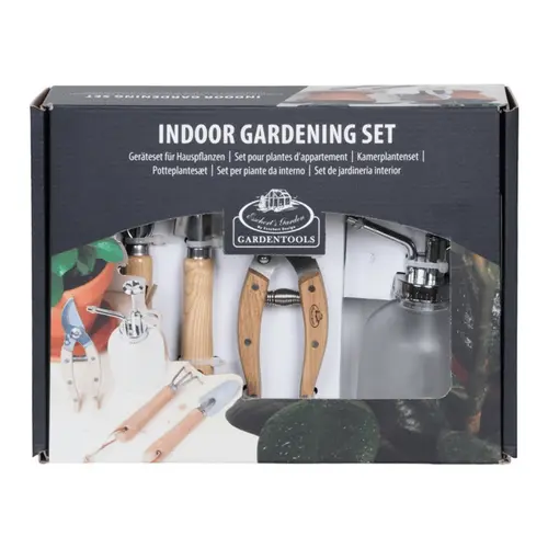 Sélection pour le jardin:Coffret d’entretien pour plantes d’intérieur avec sécateur, pelle, râteau et pulvérisateur - les 4 pièces