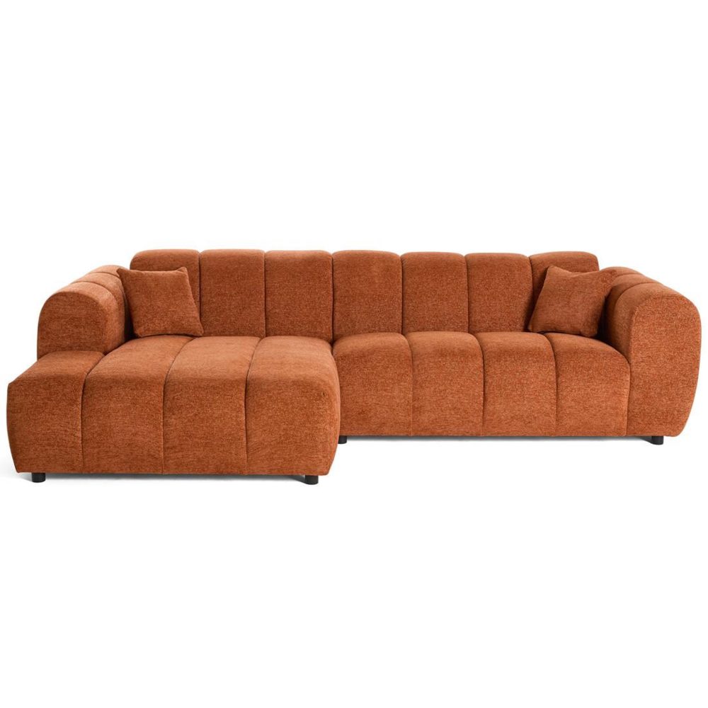 BEST MOBILIER Curtis - canapé d'angle gauche 4 places en tissu texturé