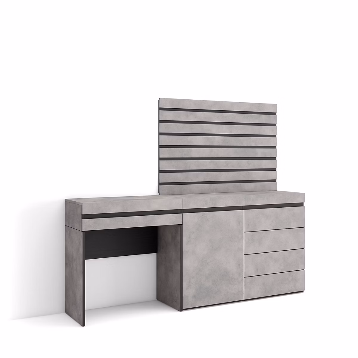 Coiffeuse 177 × 35 × 145cm commode buffet panneaux en bois couleur gris