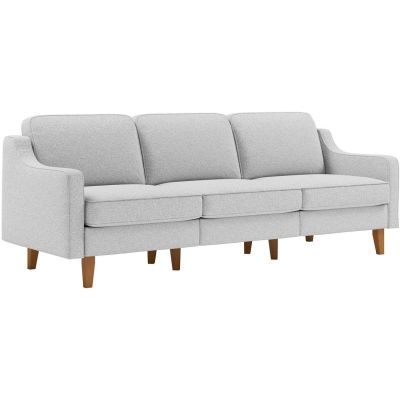 Canapé 3 places XL en tissu Robin (Gris très clair)