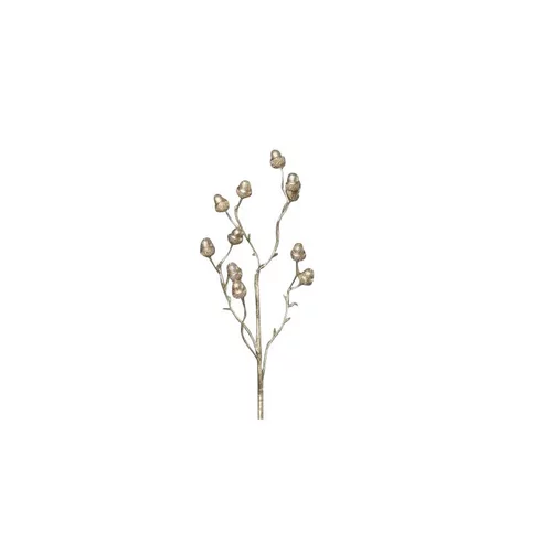 Pour compléter vos extérieurs：Branche scintillante avec glands couleur platine H 60 cm