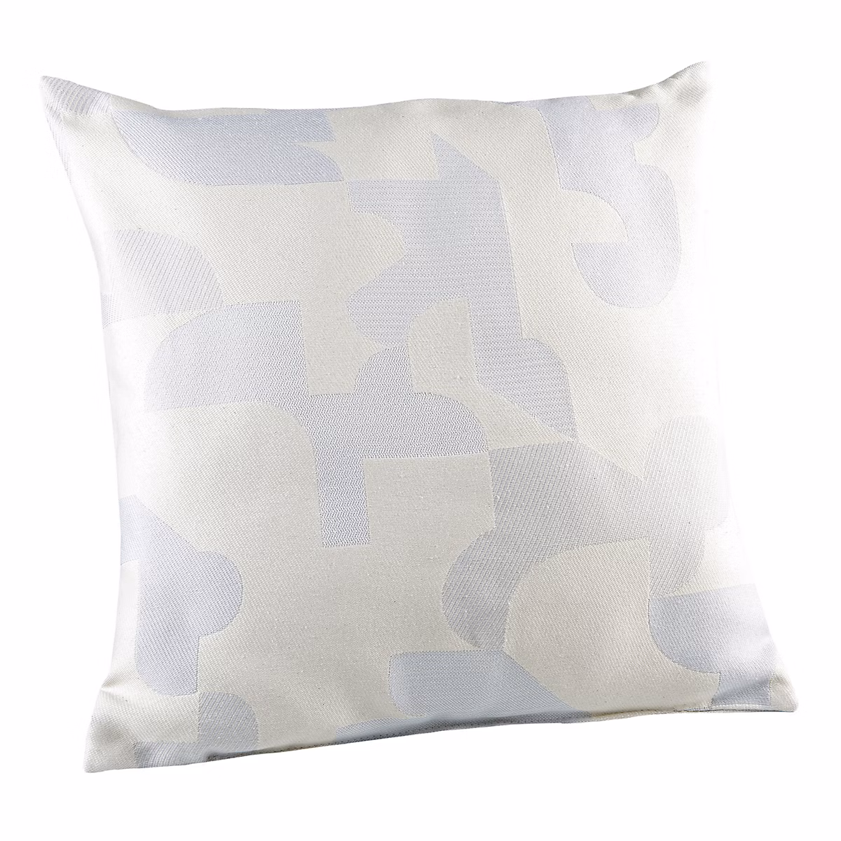 Coussin jacquard géométrique texturé rétro (45 × 45 cm – Ecru)