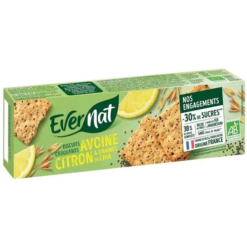 Jardin tout terrain:Croquant avoine citron graines de chia en boîte carton de 130 g