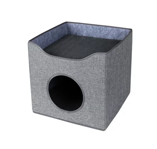 Qualité pour le jardin：Boîte à chat coloris gris Wouapy La Terrasse - 39 x 39 x 38 cm