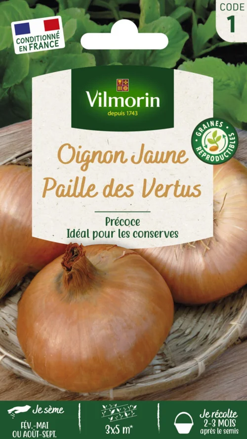 Durable au jardin:Oignon Jaune Paille des Vertus Vilmorin - graines à semer