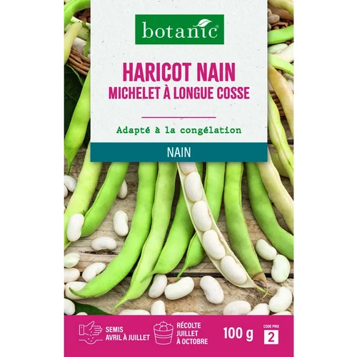 Jardin et équipement：Graines de haricot nain michelet à longue cosse à écosser botanic® - graines à semer 100 g