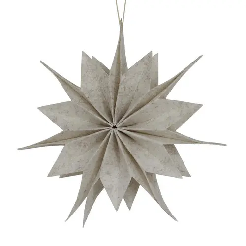 Au service de vos extérieurs：Décoration à suspendre forme étoile en feutrine crème - Ø 30 cm