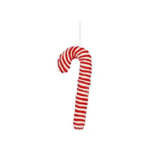 Solution pratique：Décoration à suspendre forme sucre d’orge en tissu rouge - 10 x 4 x 26 cm