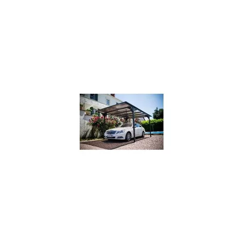 Le pratique pour l’extérieur:Carport en aluminium à toit plat livré Foresta Bois - 14,70 m²