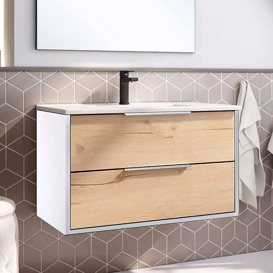 Ensemble Meuble Duox blanc/bois 79 – 5cm