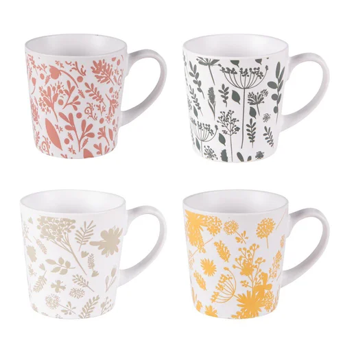 Une idée maline pour le jardin：Mugs en grès multicolore Coffret Galehia - 4 x 34 cl
