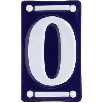 Numéro de maison en fer émaillé (Chiffre 0)