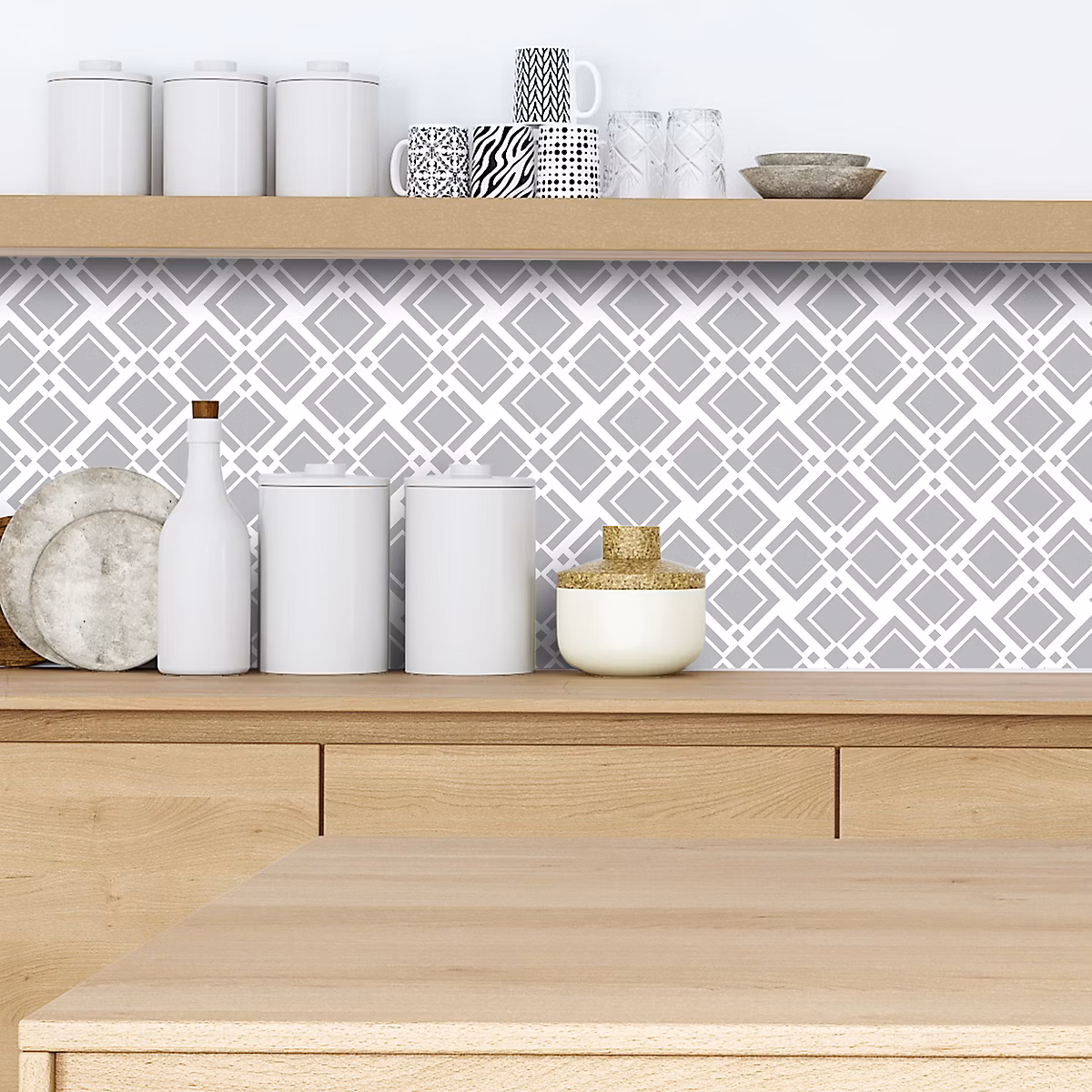 Crédence adhésive déco design gris 323 – 40 × 200cm