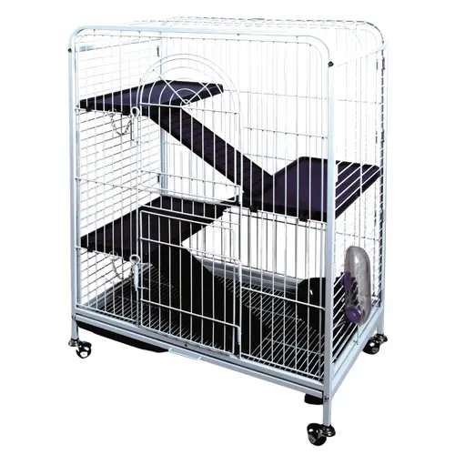 Choix au jardin:Cage tower pour rongeurs bleue 64x44xH93 cm