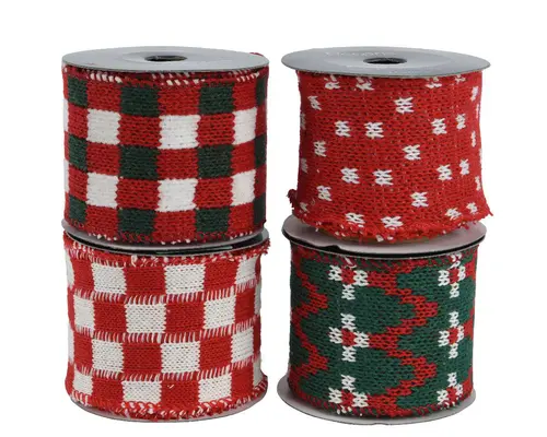 Pour mieux aménager vos extérieurs：Ruban décoratif en polyester à motifs rouges - 200 x 6,3 cm