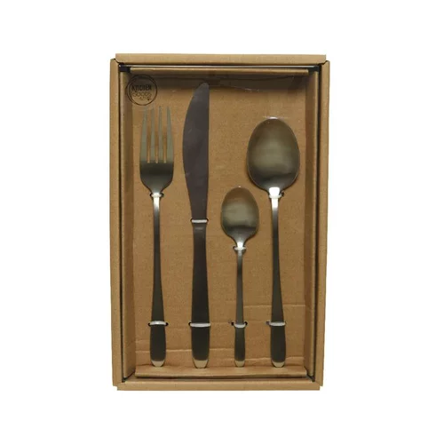 Pour valoriser votre jardin:Ménagère de 16 couverts en acier inoxydable 25,3x15,5x5,5 cm