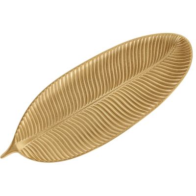 Vide poche déco feuille 60 x 23 cm (Doré)