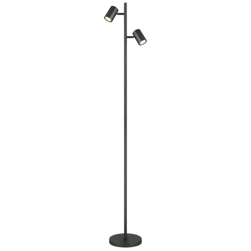 Lampadaire multi-bras gris mat 2x GU10