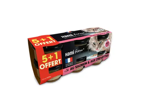 Qualité jardin：Aliment humide pour chat 6 pots Hamiform recette n°34 - 6 x 80 g