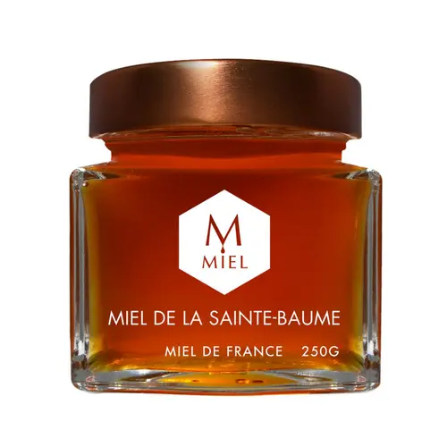 Qualité pour le jardin:Miel de la Sainte-Baume dans un pot en verre Hexagone - 250 g
