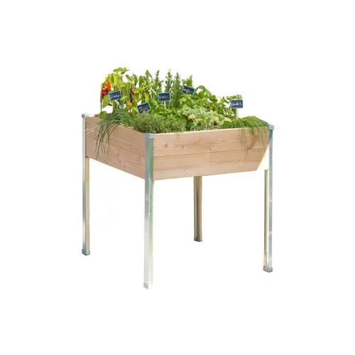Tout au jardin：Potager carré en bois sur pieds Mon Petit Potager gamme Design grand modèle - 80 x 75 x 80 cm