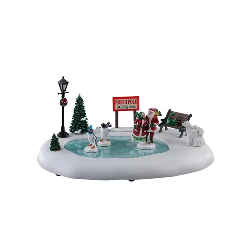 À avoir pour l’extérieur：Scénette Patinoire au pôle Nord Lemax - 28,5 x 13,5 x 20 cm