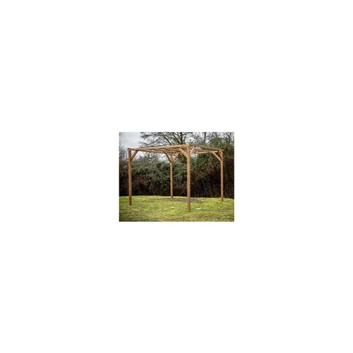 Le choix pour le jardin:Pergola en bois d’épicéa thermo-chauffé livrée Foresta Bois - 300 x 296 x 235 cm
