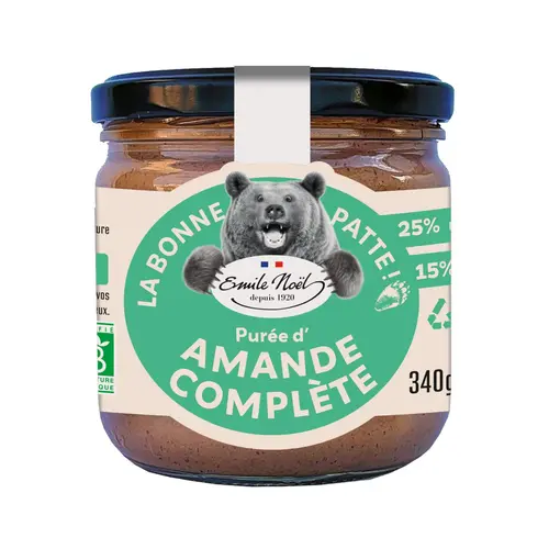 Solution pratique:Purée d’amande complète bio Émile Noël La bonne patte - 340 g