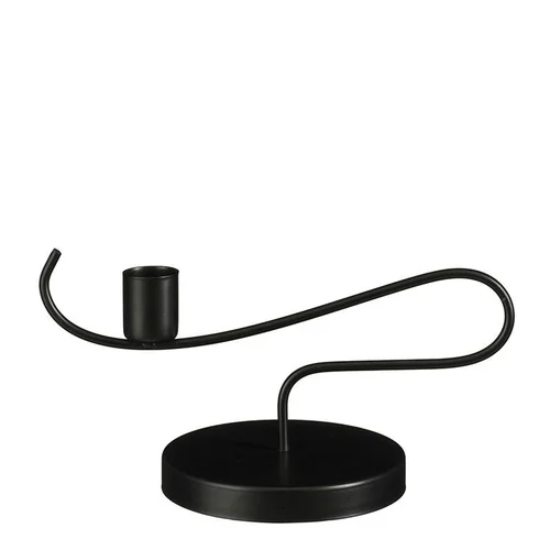 Idée jardin:Bougeoir en métal noir Pyke - Ø 10 x H 10 cm