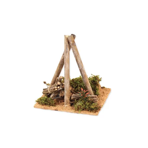 Moderne au jardin:Feu électrique coloris beige en bois - 15 x 13 x 13 cm