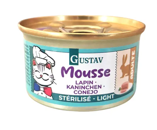 Qualité extérieur:Pâtée pour chat stérilisé mousse de lapin Bubimex Gustav - 85 g