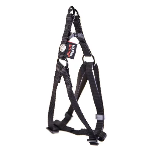 Extérieur solution：Harnais baudrier réglable noir pour chien - 1x25/35 cm