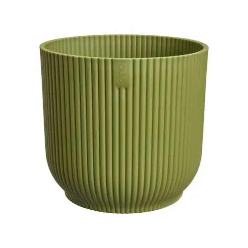 Jardin idée:Cache-pot vibes fold coloris vert en plastique recyclé Elho - Ø 30 cm