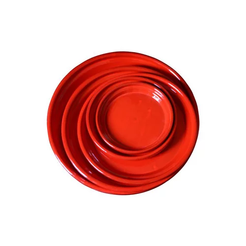 Jardin choix:Soucoupe Les Poteries d'Albi coloris Coquelicot - Ø 30 cm