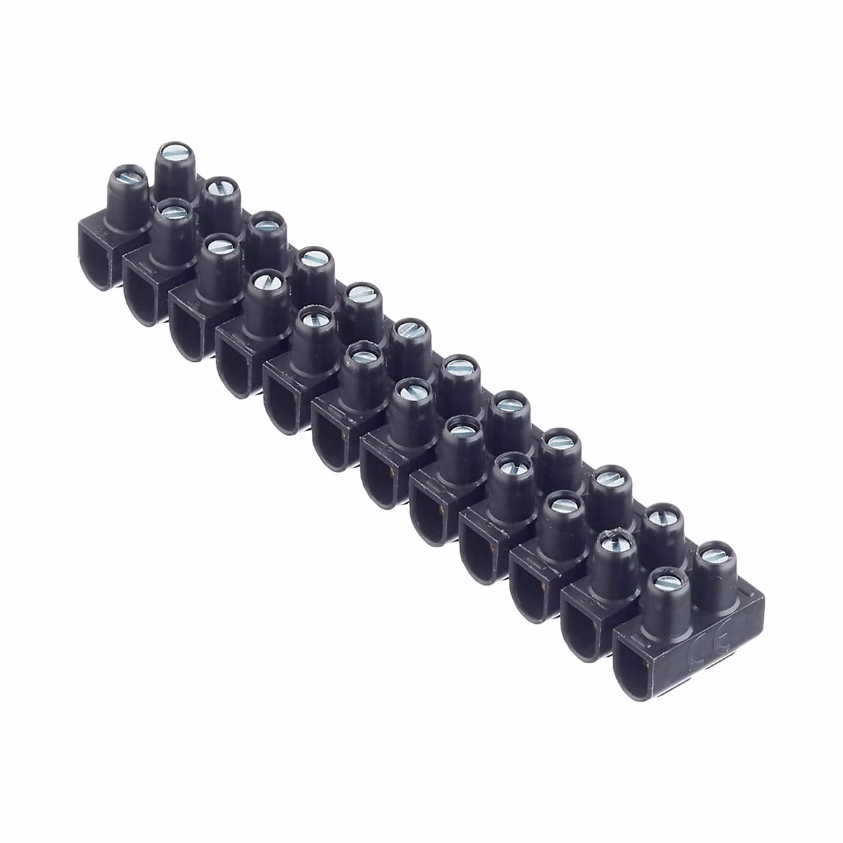 Borniers de raccordement en PP – TBS, 10A, 10mm2. Noir. Barrette de 12 borniers