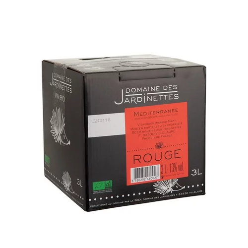 Pour vos besoins extérieurs：Vin rouge bio IGP Méditerranée - Cubi 3 L