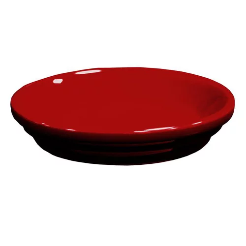 Jardin utile:Soucoupe pour pot horticole émaillée rouge grenat - Ø 12 x H 2,5 cm