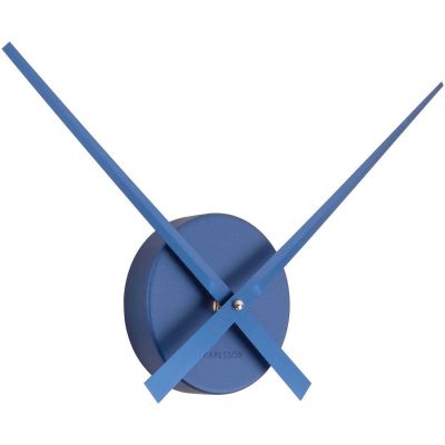 Horloge aiguilles Big Time 41cm métallisée (Bleu foncé)
