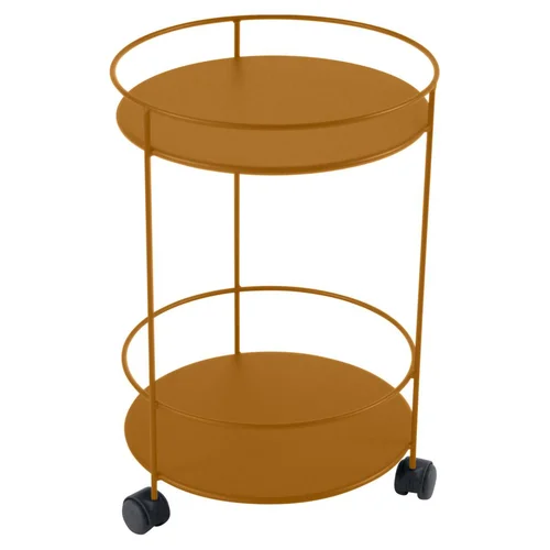Jardin en pratique：Guéridon Guinguette coloris marron en acier Fermob - Ø 40 x 61 cm