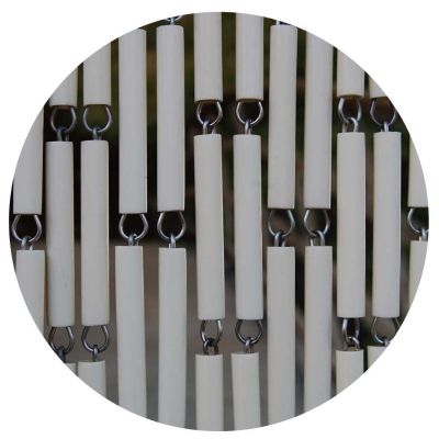 Rideau de porte en polyéthylène beige et acier Campos (90x210 cm)