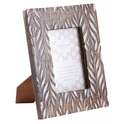 Cadre photo en manguier feuillages (Pour photo 13 x 18 cm)