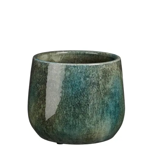 Sélection utile:Pot rond coloris bleu en terre cuite Hugo Mica Decorations - 17 x Ø 19 cm