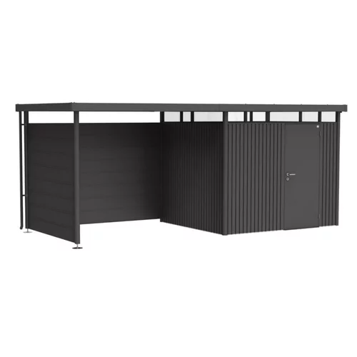 Les indispensables du jardin:Paroi arrière pour l’auvent de l’abri de jardin HighLine H2-H5 Acier galvanisé gris foncé 266 x 4 x 181 cm
