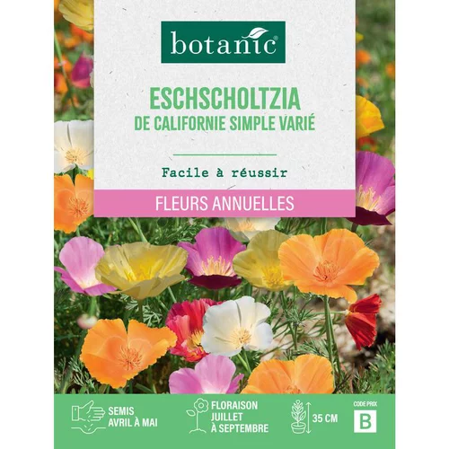 Facile extérieur：Graines de Eschscholzia de californie simple varié botanic® - graines à semer