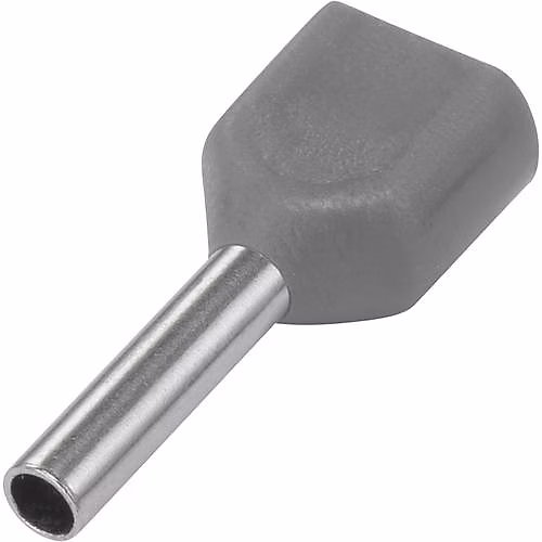 Embout double d'extrémité de câble TE25 – 10GY 2 | 5 mm² gris | 18 | 5 mm | pack 100