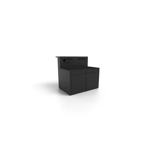 Idée pour le jardin:Support cuisine fermé en acier noir forme comptoir de bar Forge Adour - 120 x 97,2 x 112,5 cm