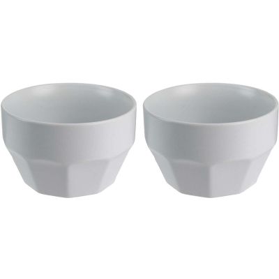 Bol en céramique Facette (Lot de 2) (Gris clair)