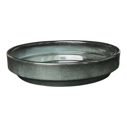 Pour plus de praticité au jardin：Soucoupe ronde en métal recyclé coloris gris océan vif Upcycle Conique - Ø 15 x H 3 cm