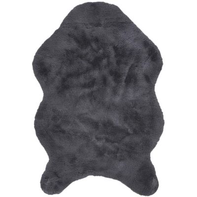 Tapis imitation fourrure poil fin 60x90 cm (Gris)