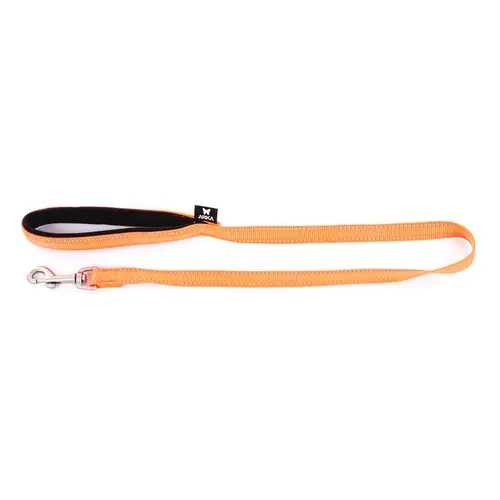 La solution pour vos extérieurs：Laisse orange avec poignée en néoprène Martin Sellier Neo+ - 20/100 cm